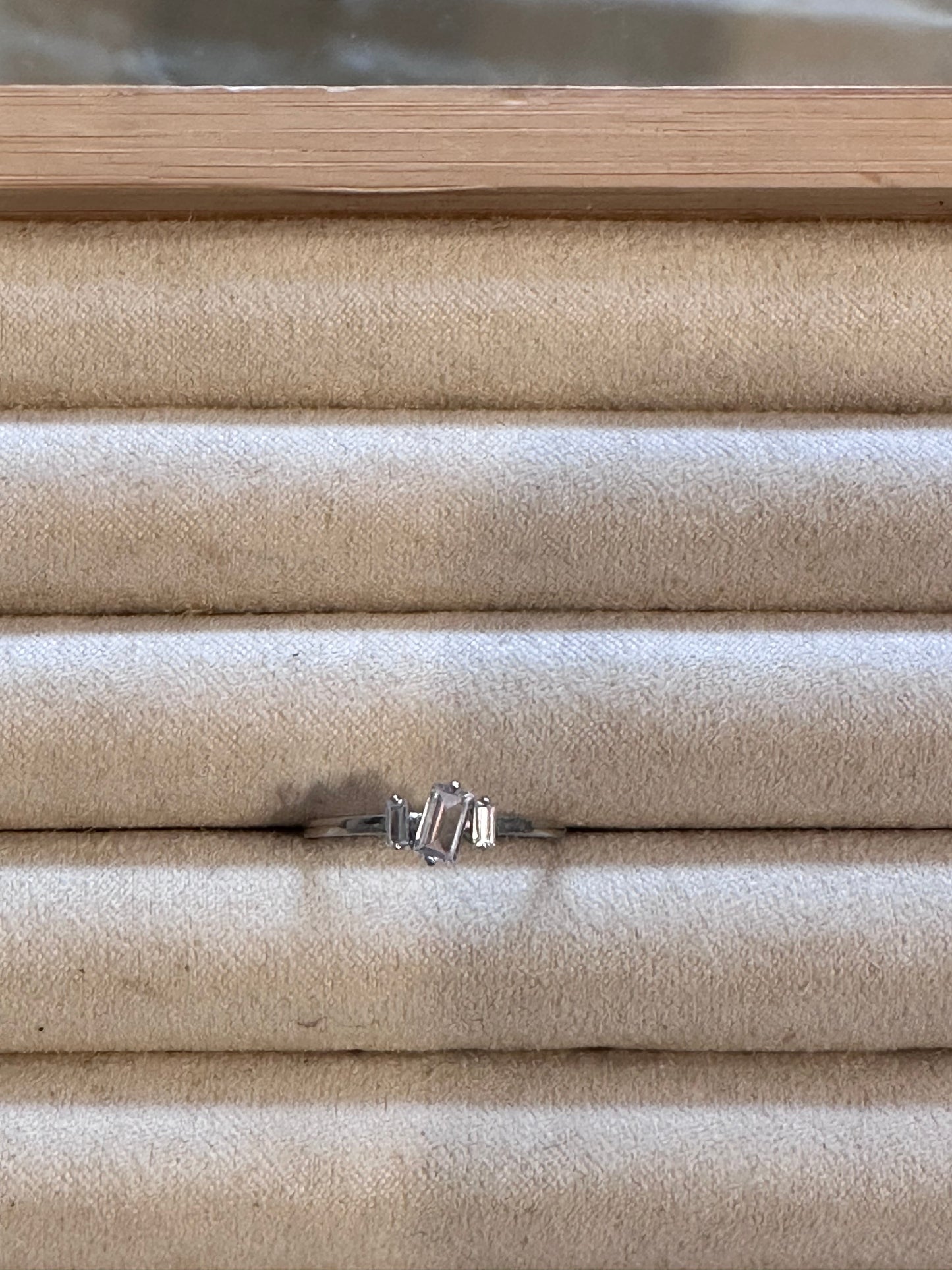 3 diamond silver ring