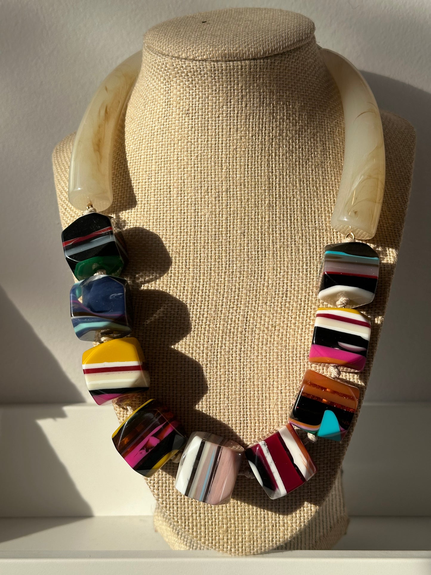 Multi colored beaded necklace