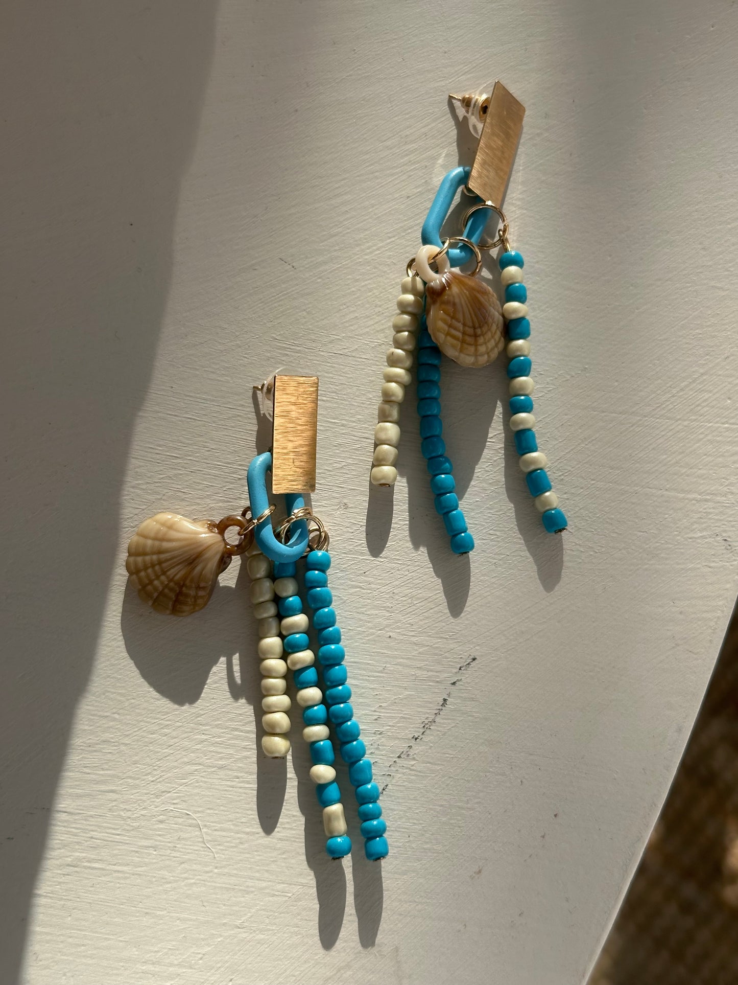 Turquoise beaded drop earring