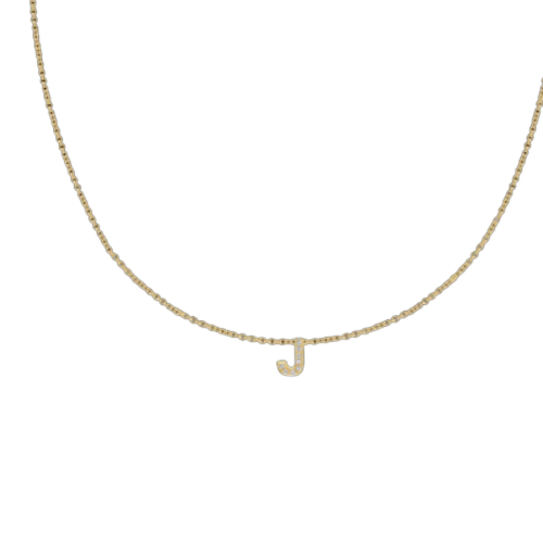 
                  
                    Hanging initial charm necklace with diamonds
                  
                