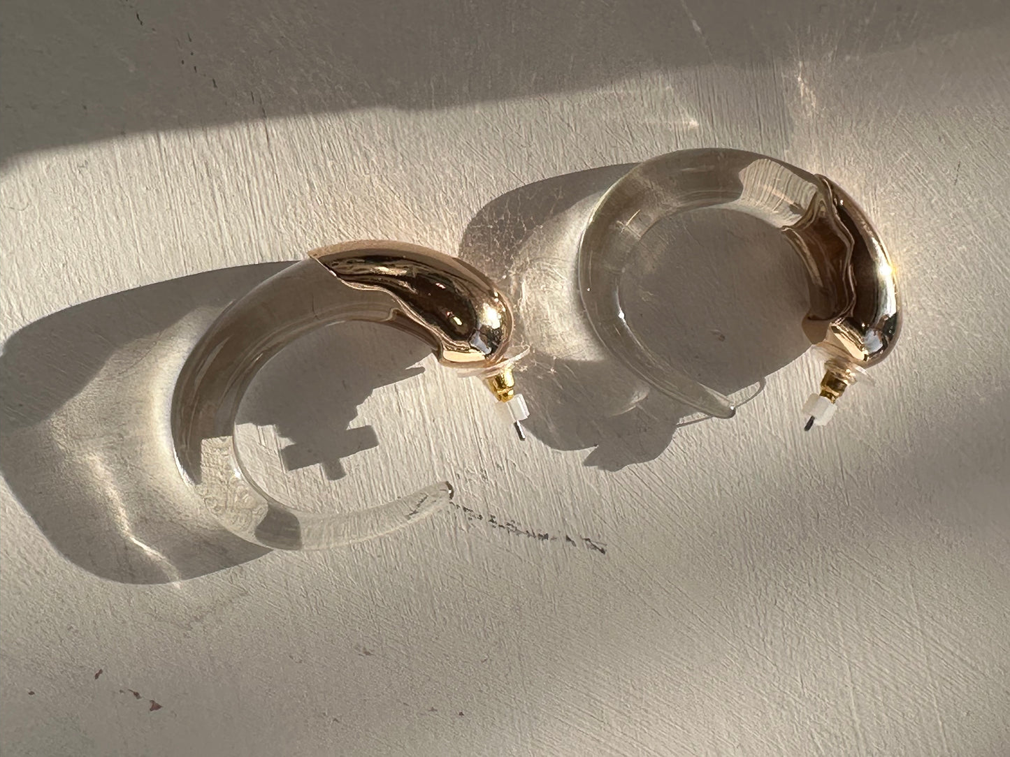Lucite hoop earrings