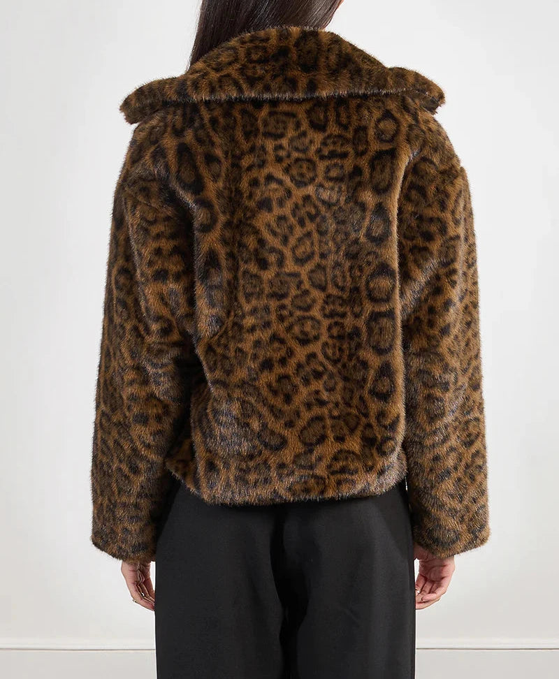 Corrin Cropped leopard faux fur