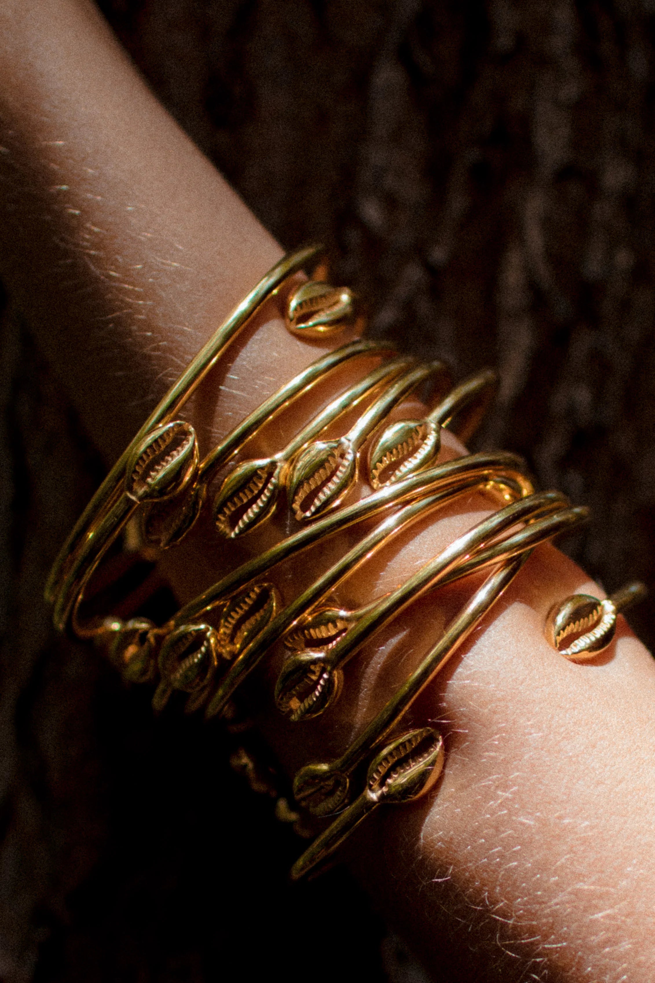Cowrie Bangle Gold Plated