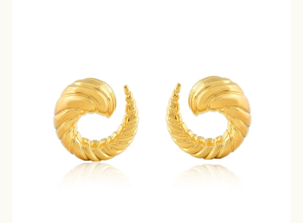 Large Seaswept Swirl Shell Earrings