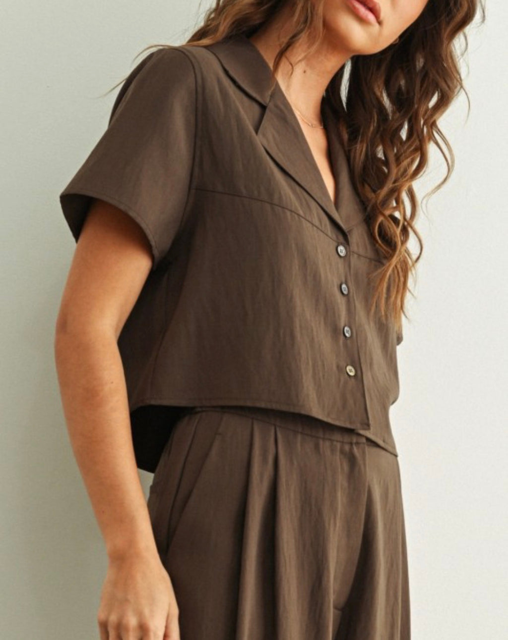 Espresso Sunset Crop blouse