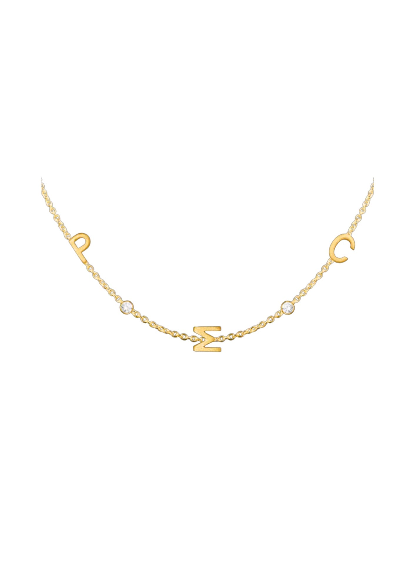 Initial necklace with birthstones