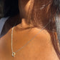 Hanging initial charm necklace with diamonds