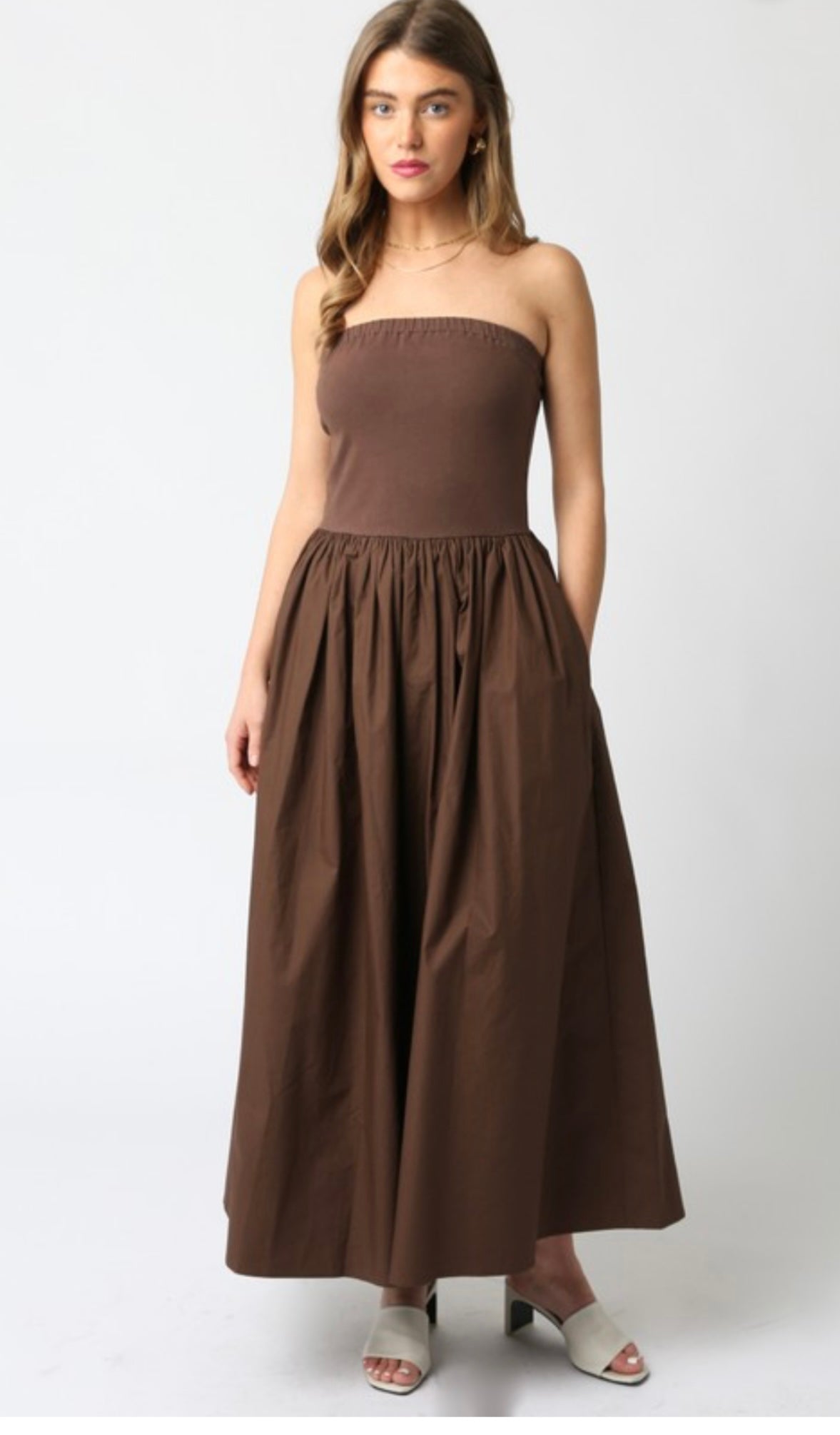 Capri brown tube dress