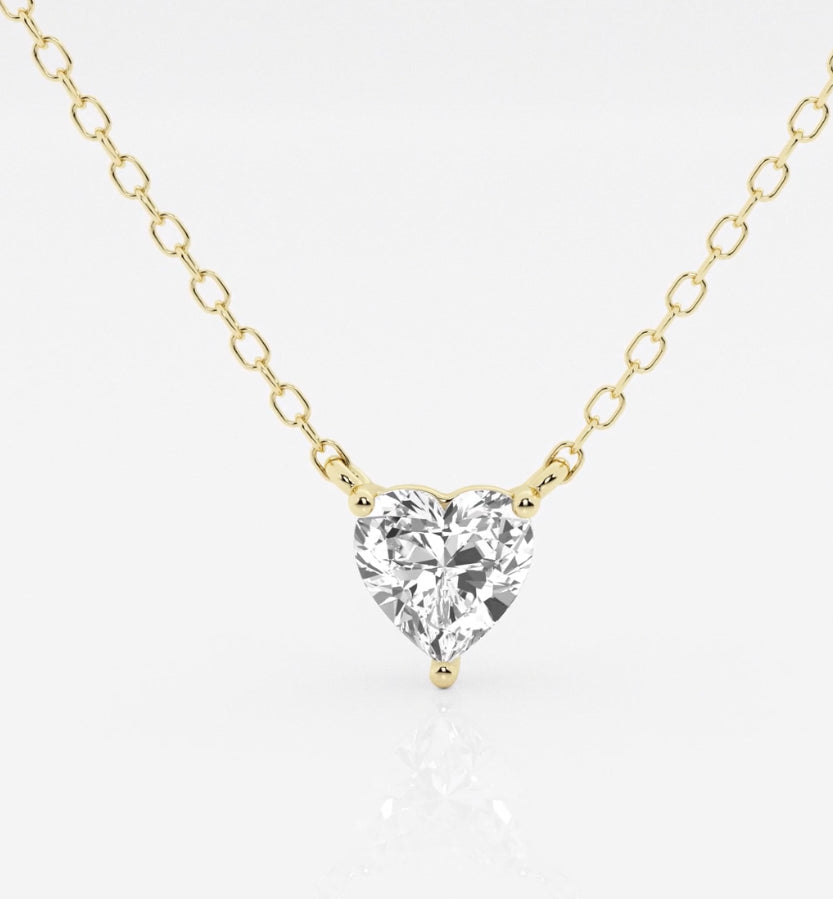 Heart shaped diamond necklace