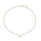 Hanging Initial name necklace with diamonds in 14kt yellow gold (18” chain)