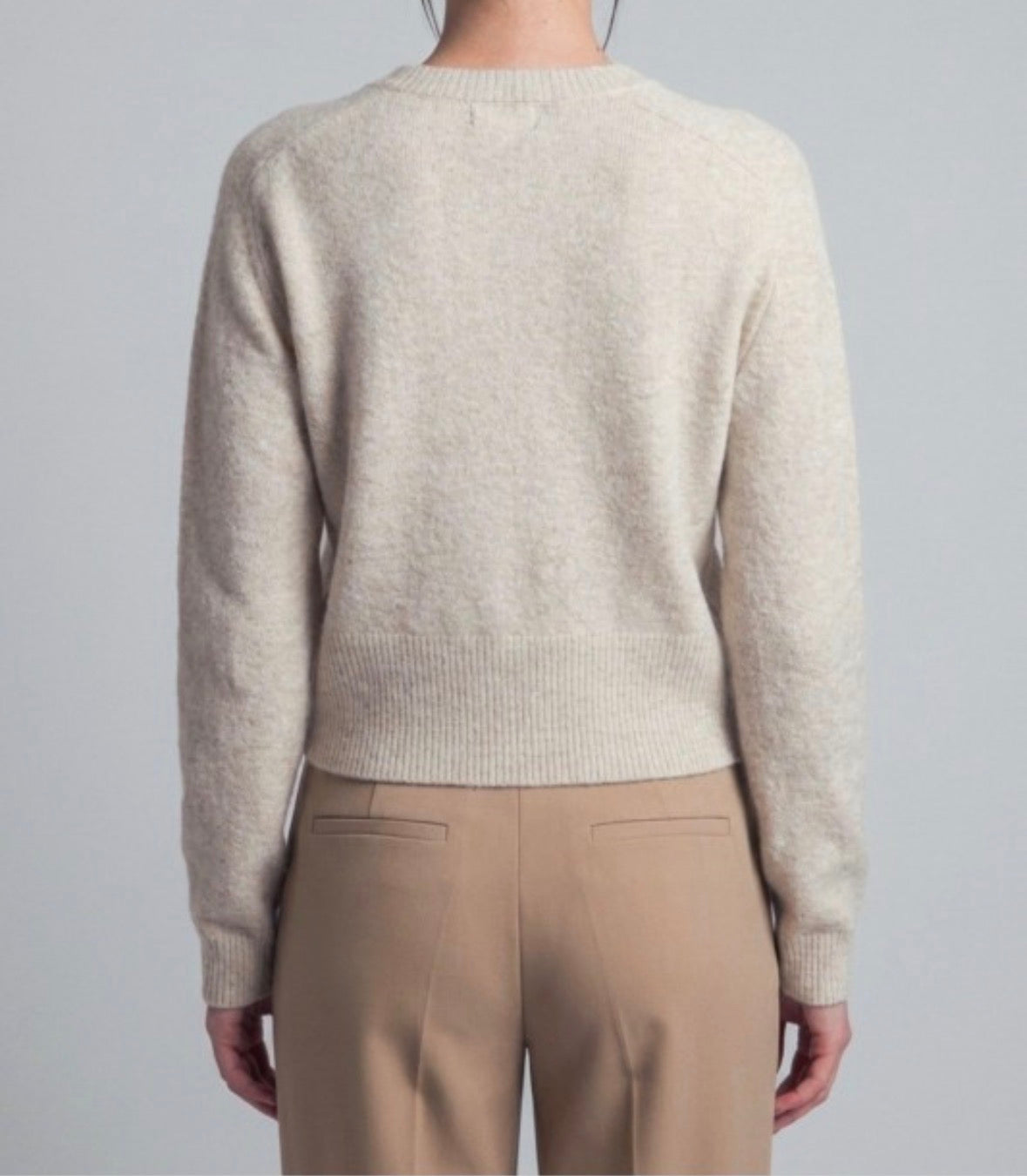 SEVILLE CROPPED CARDIGAN — OATMEAL
