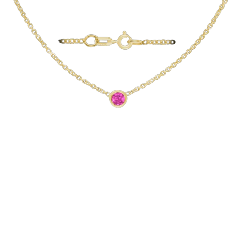 
                  
                    Birthstone 14kt gold cable necklace
                  
                