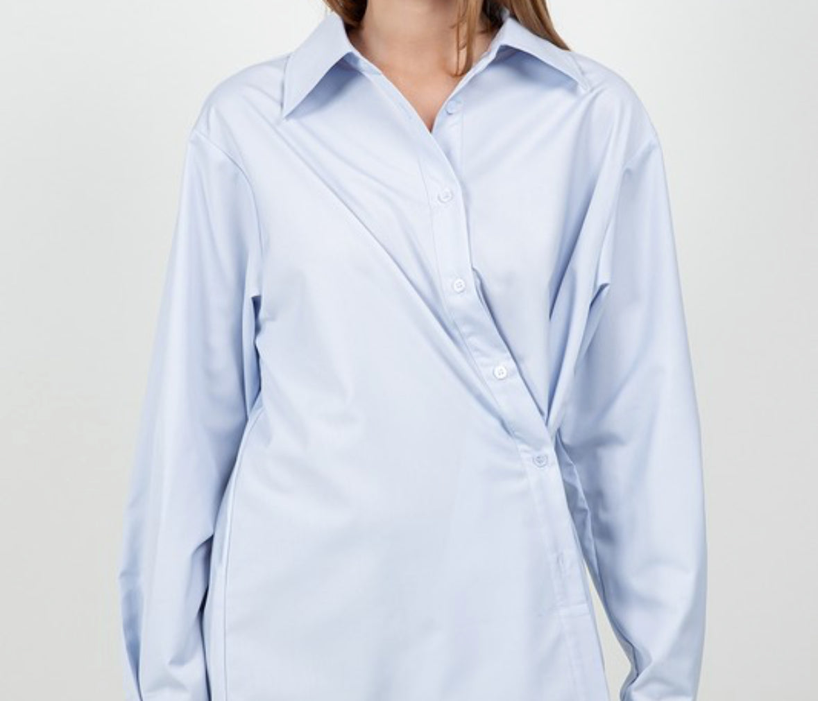 Poplin asymmetrical top