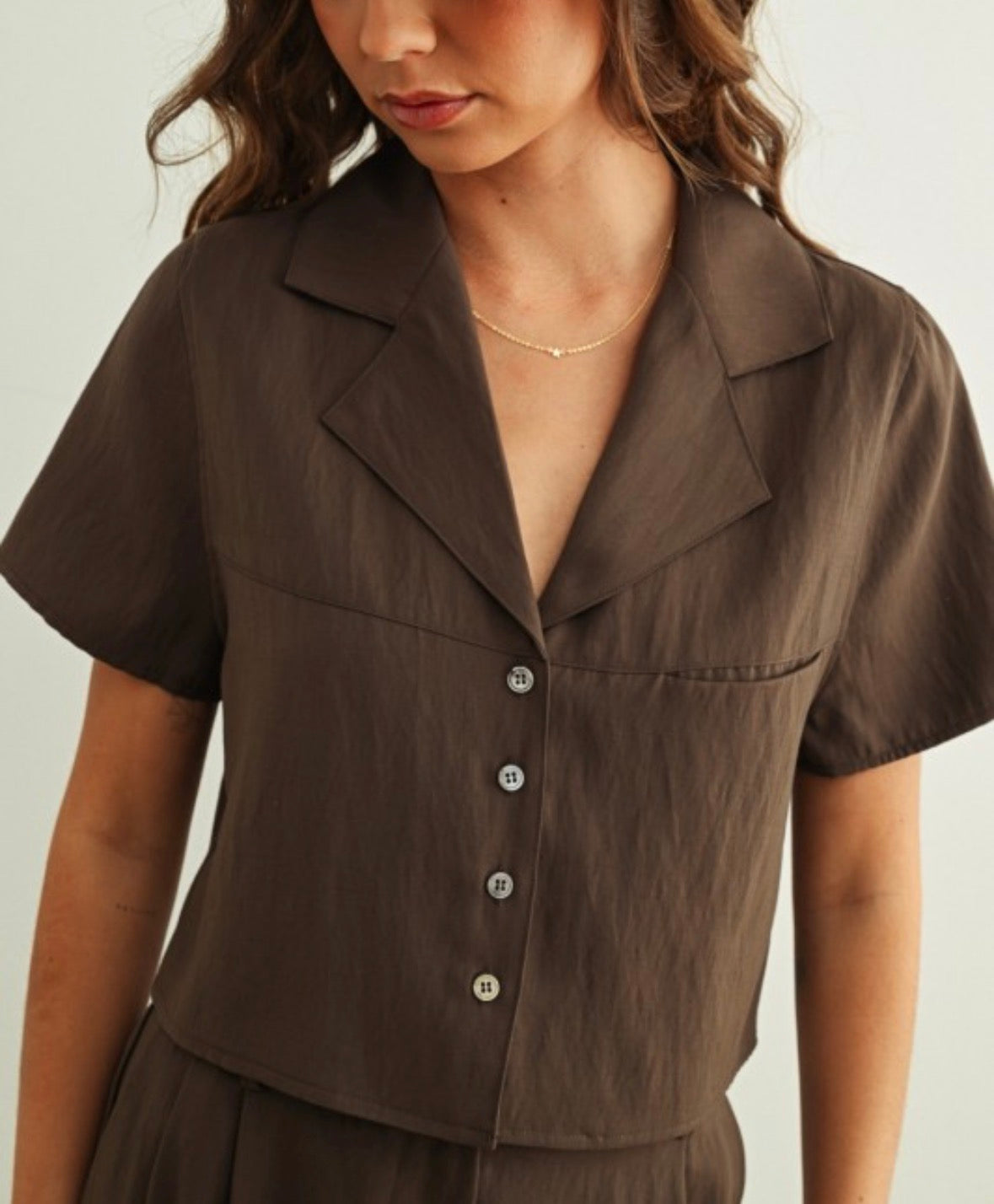Espresso Sunset Crop blouse