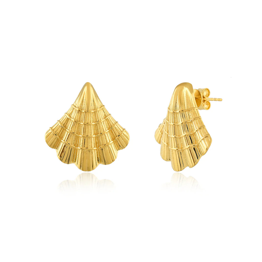 Mini Coastal Curve Shell Earrings by Jam & Rico