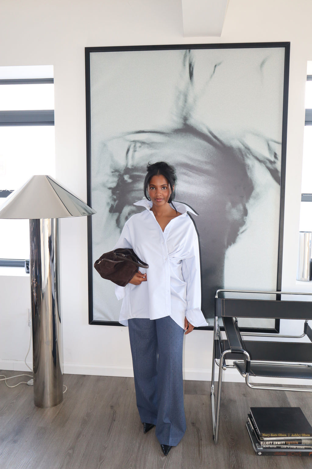 Poplin asymmetrical top
