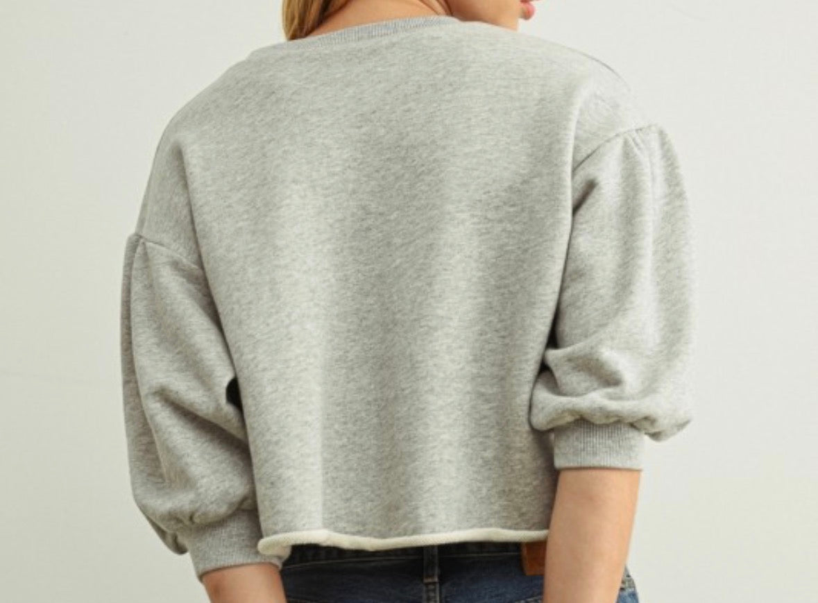 Heather cropped sweatshirt
