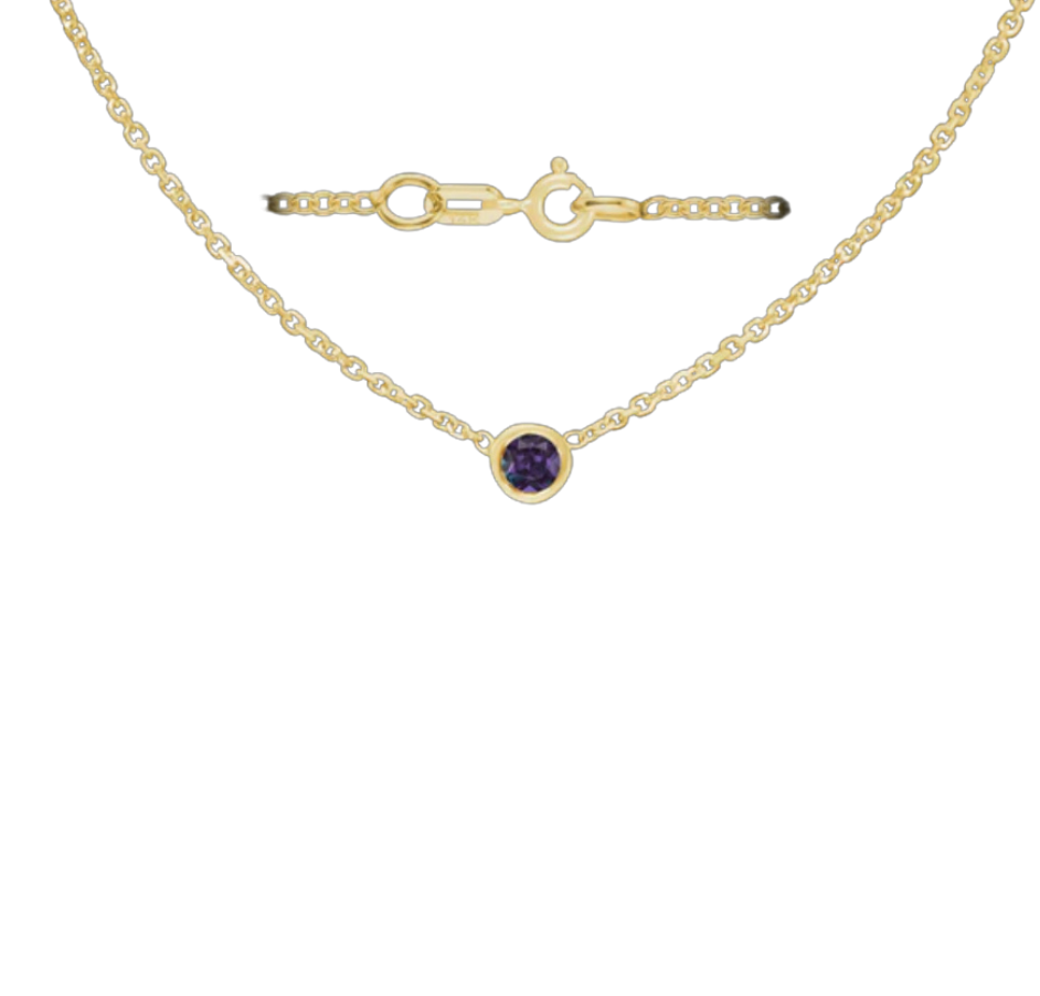 
                  
                    Birthstone 14kt gold cable necklace
                  
                