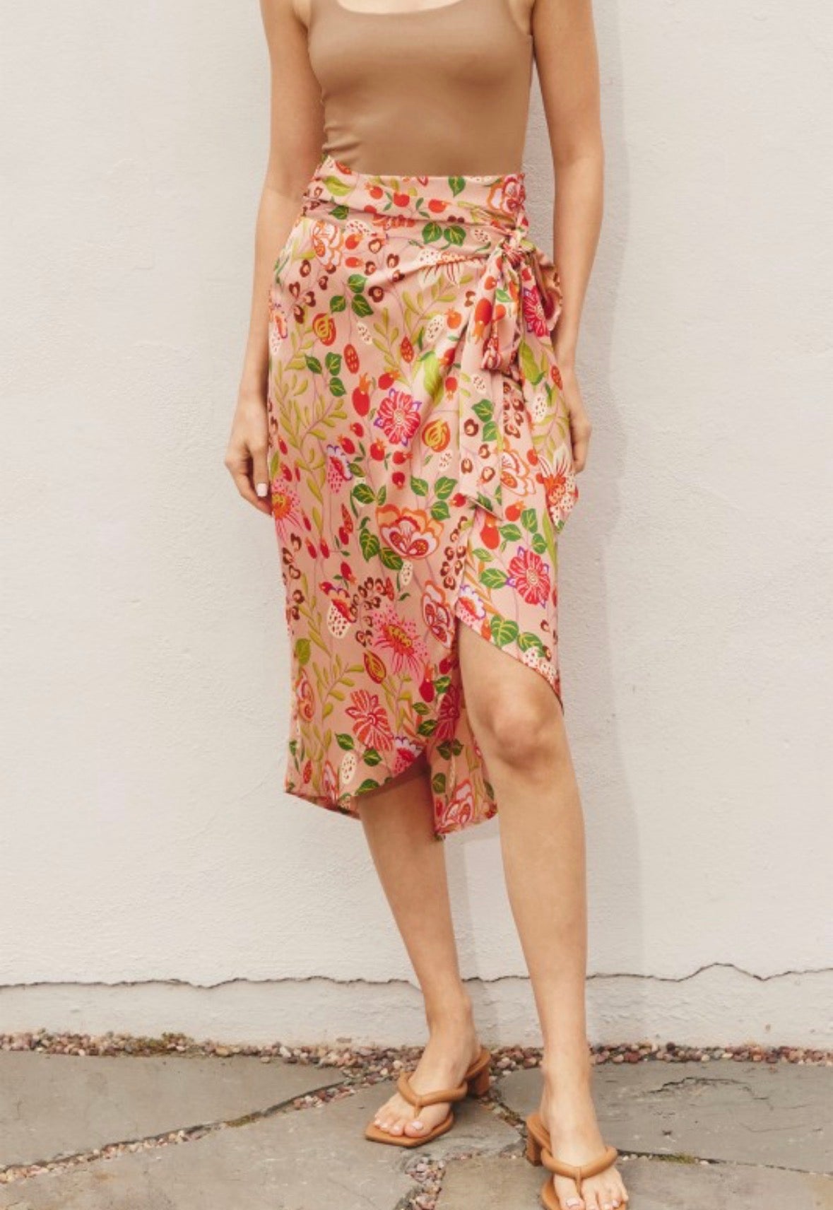 Apricot mango wrap skirt