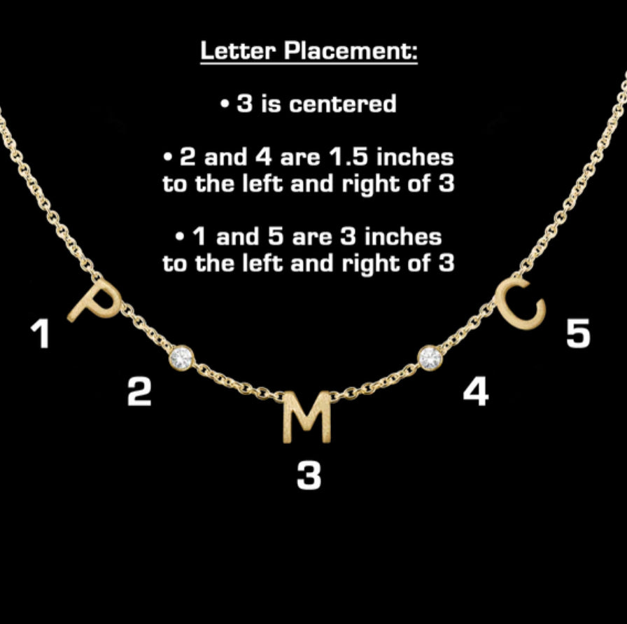 Initial and Gemstone Necklace on 14kt Gold