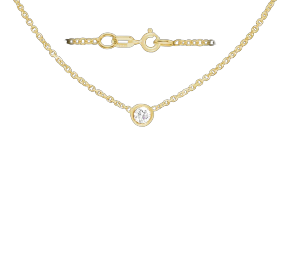 Birthstone 14kt gold cable necklace