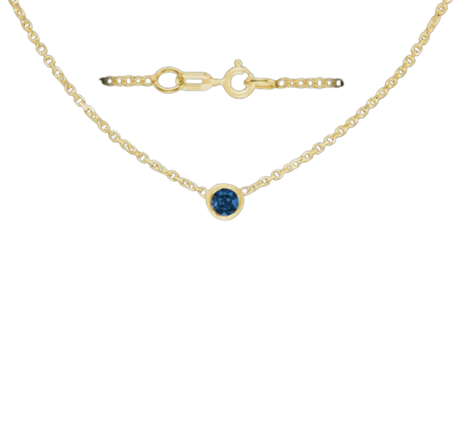 
                  
                    Birthstone 14kt gold cable necklace
                  
                