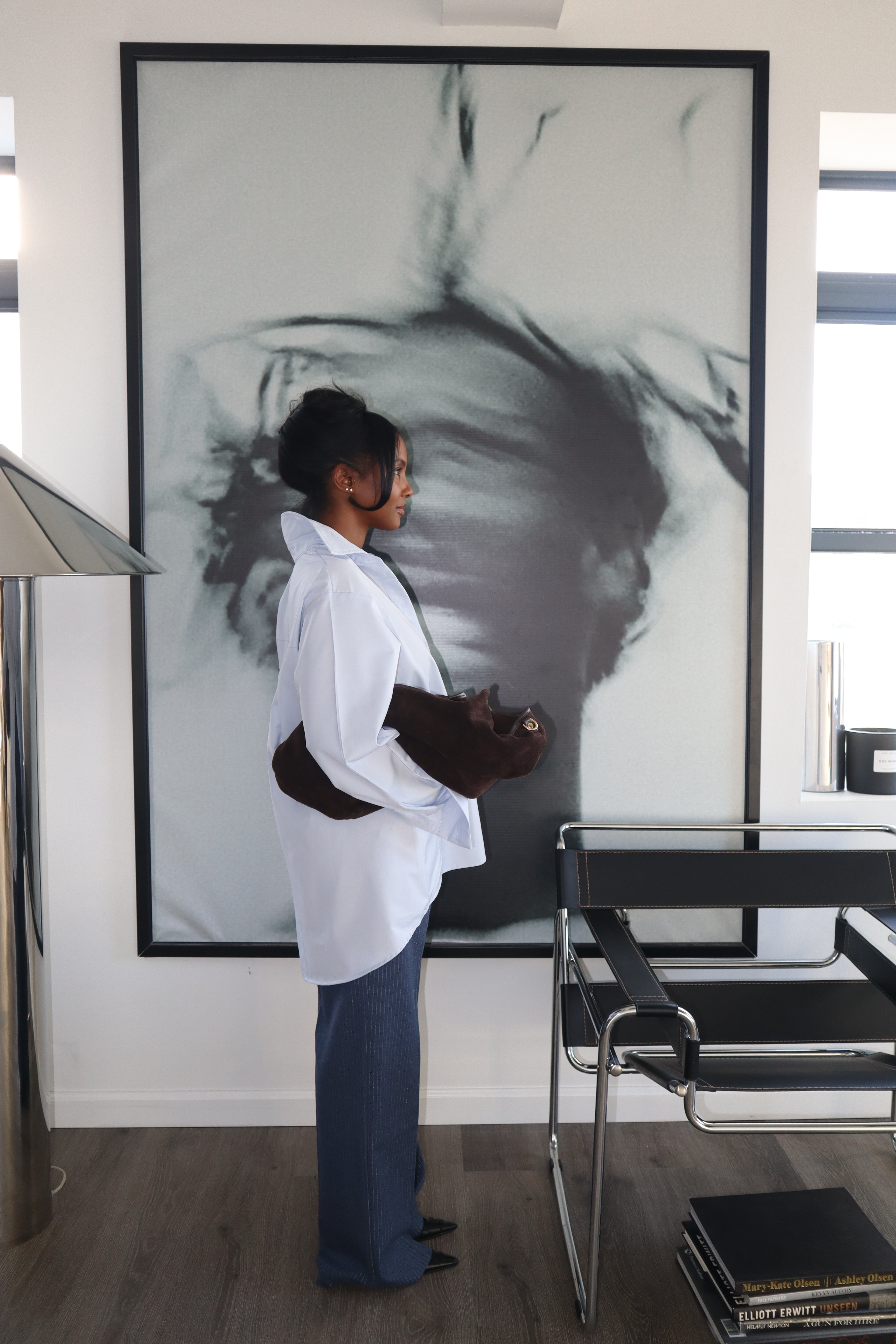 Poplin asymmetrical top