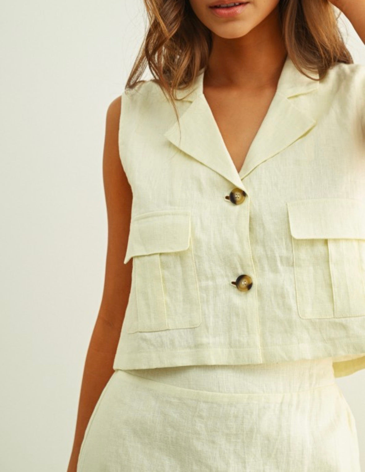 Marina Cargo Linen Vest