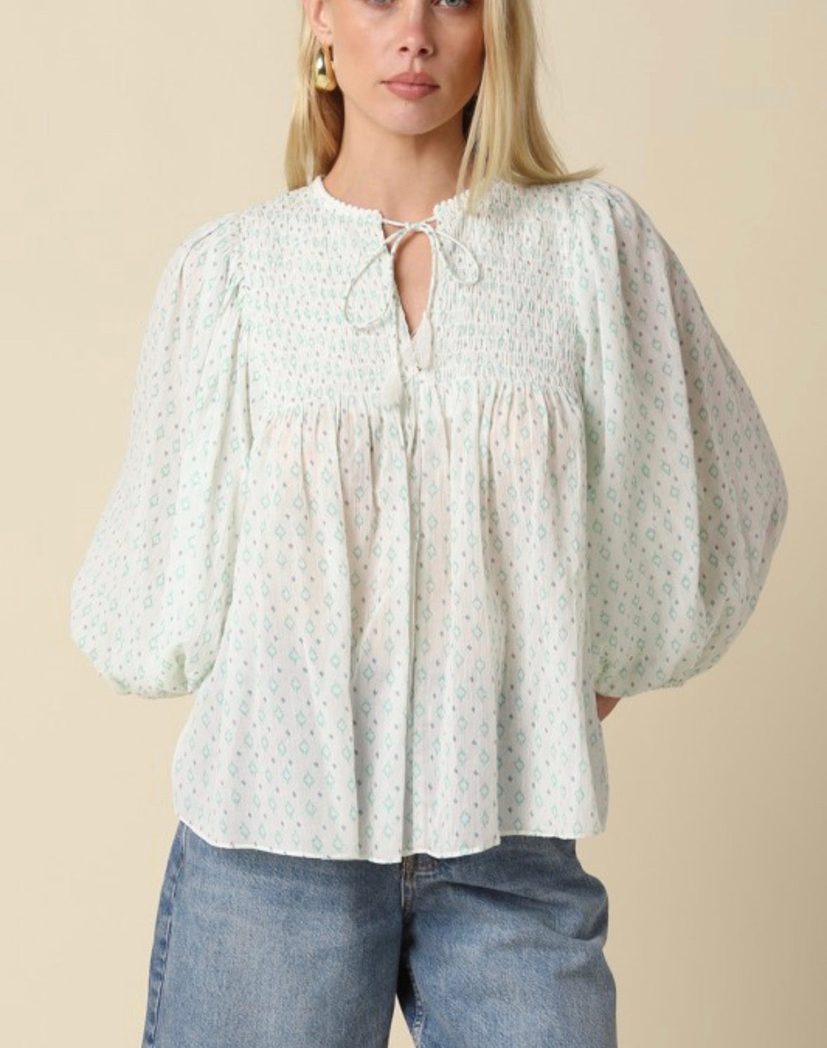Sage Meadow Smocked Blouse
