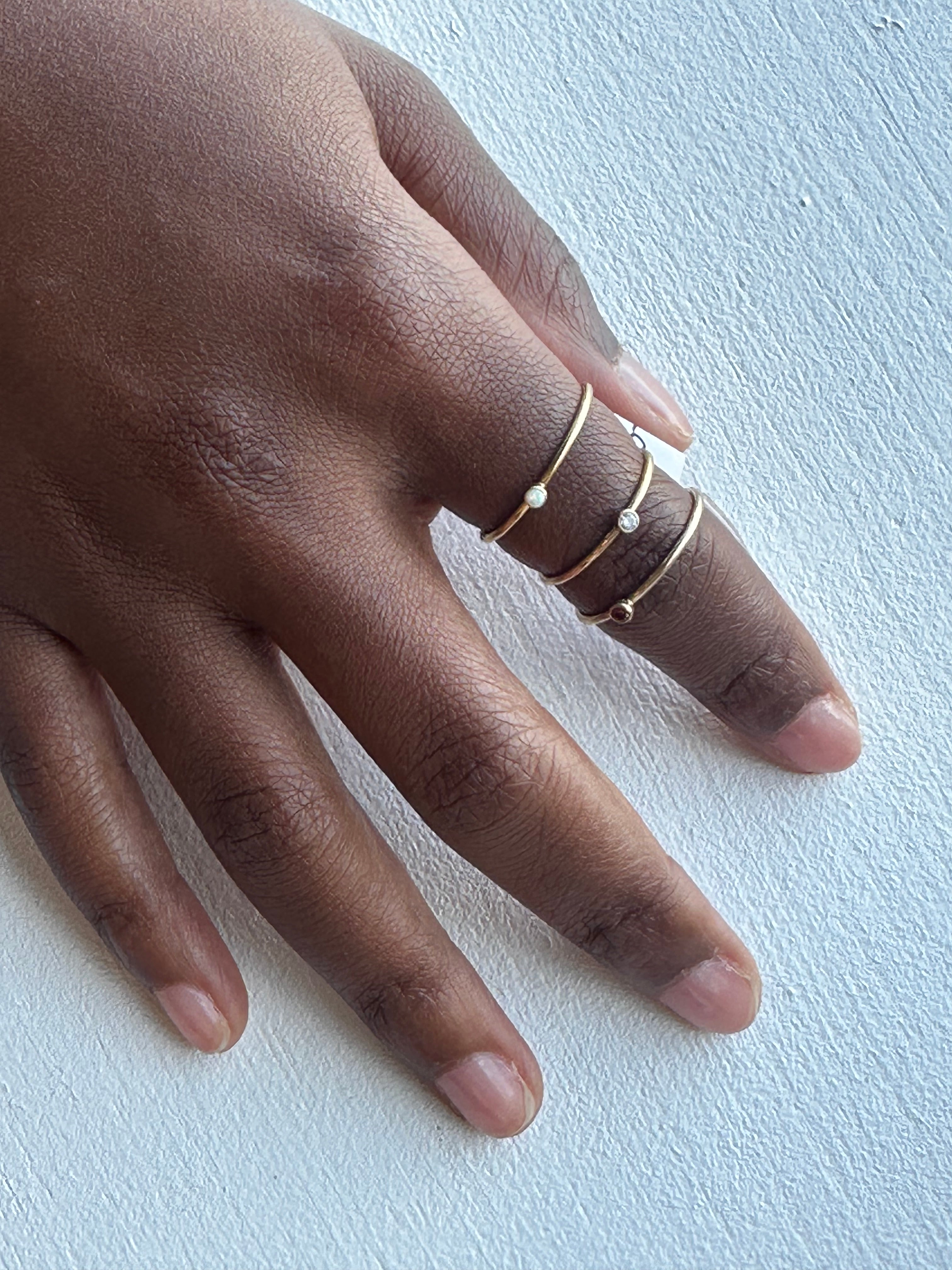 Birthstone stackable micro ring