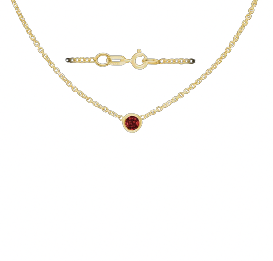 
                  
                    Birthstone 14kt gold cable necklace
                  
                