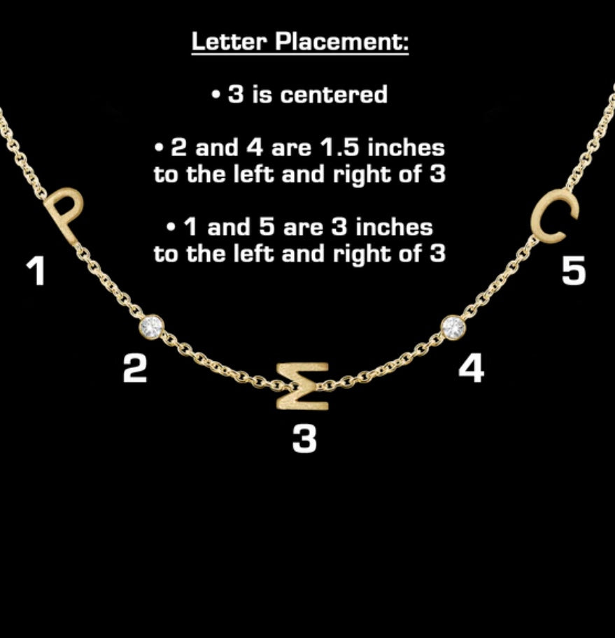 Initial necklace with birthstones