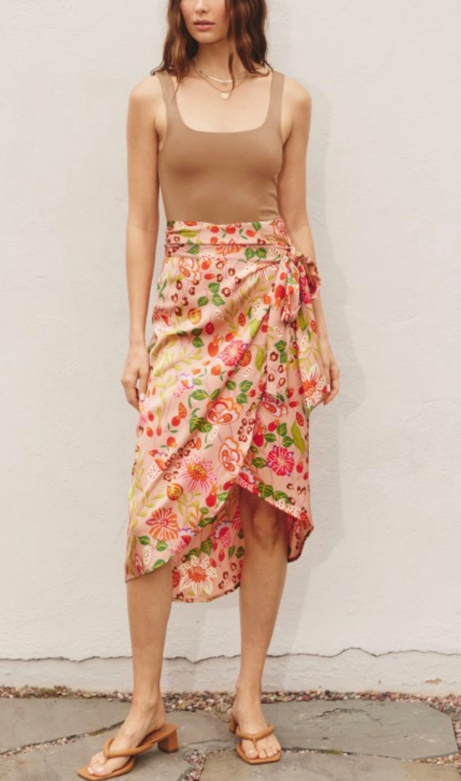 Apricot mango wrap skirt