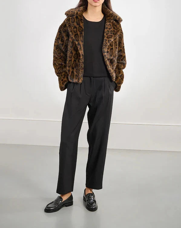 Corrin Cropped leopard  faux fur