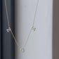 Hanging Initial name necklace with diamonds in 14kt yellow gold (18” chain)