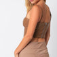 Jade faux leather corset Top